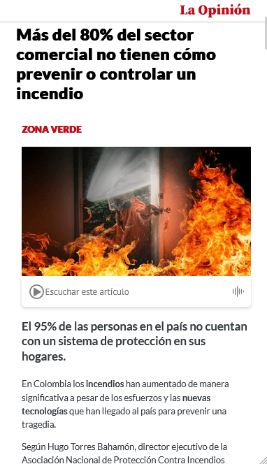 El 95% de las personas en el país no cuentan con sistema contra incendios