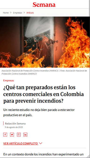 Qué tan preparados están los centros comerciales en Colombia para prevenir un incendio?