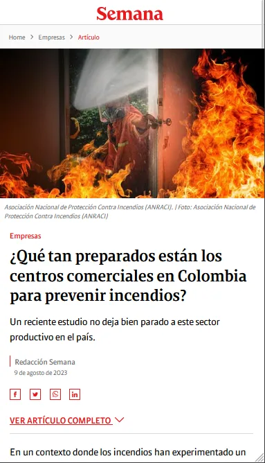 Qué tan preparados están los centros comerciales en Colombia para prevenir un incendio?
