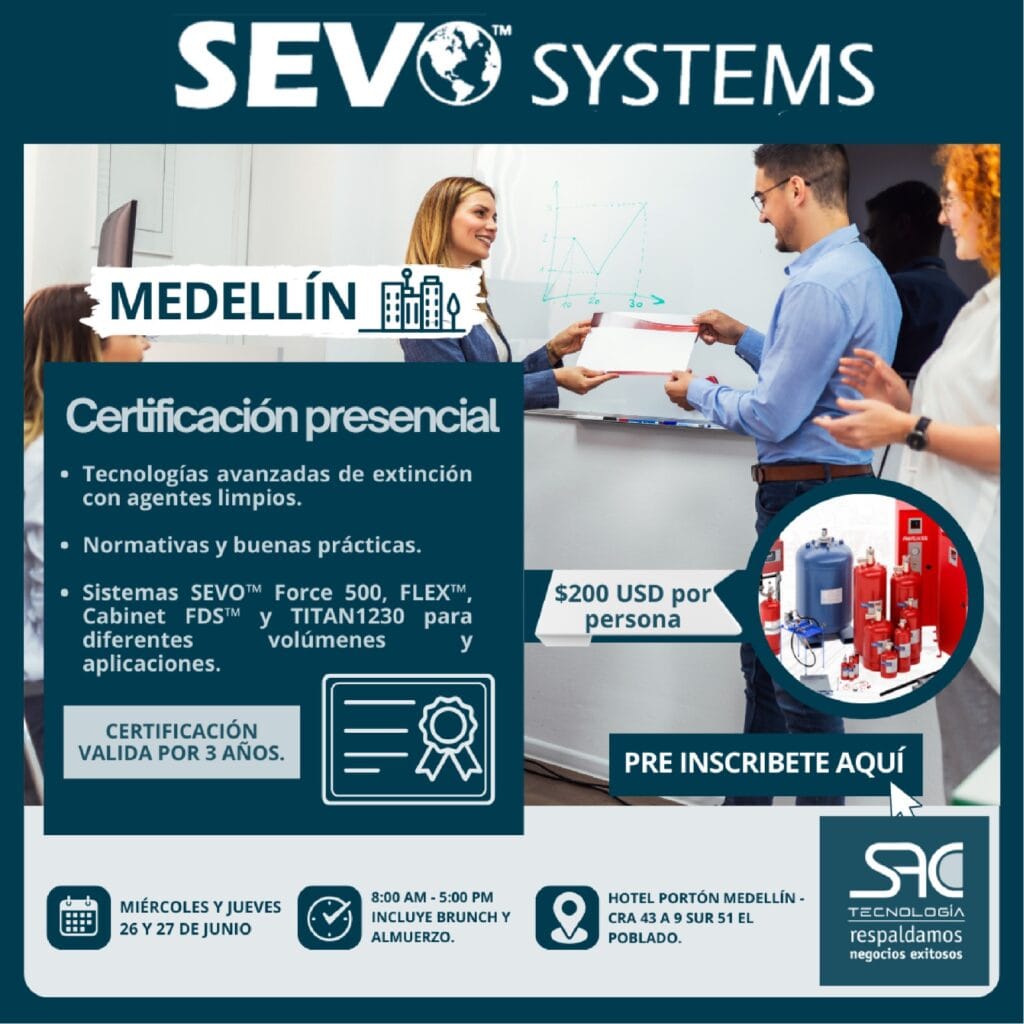 Certificacion Presencial - SAC TEcnología - Normatividad y buenas practicas, tecnologías avanzadas de extinción con agentes limpios