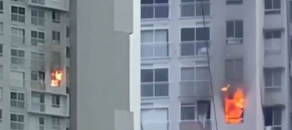 Incendio en apartamento del centro de Cali, este 24 de julio. Foto: Archivo particular