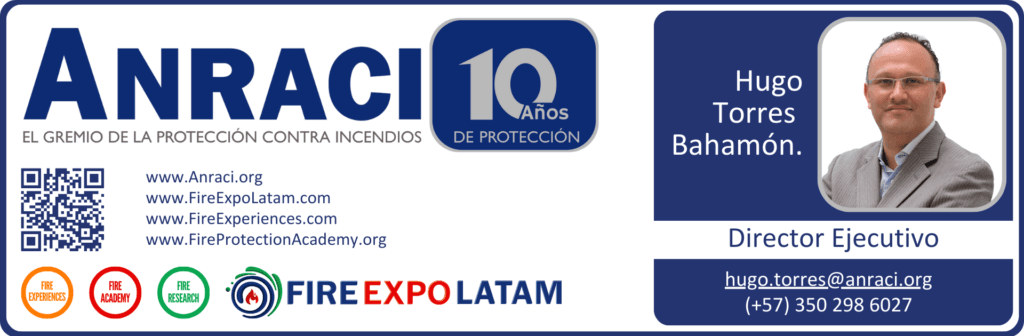 Firma Ing hugo Torres Anraci, El gremio de la protección contra incendios