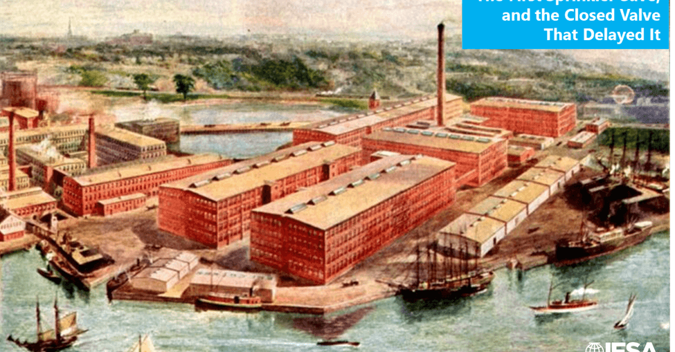 La primera activación documentada de rociadores automáticos