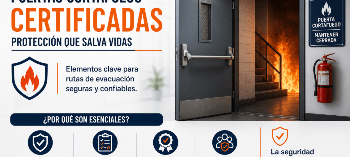 Puertas cortafuego certificadas: un elemento clave para la seguridad en evacuaciones