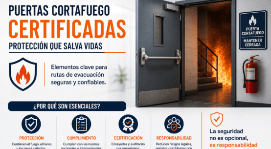 Puertas cortafuego certificadas: un elemento clave para la seguridad en evacuaciones