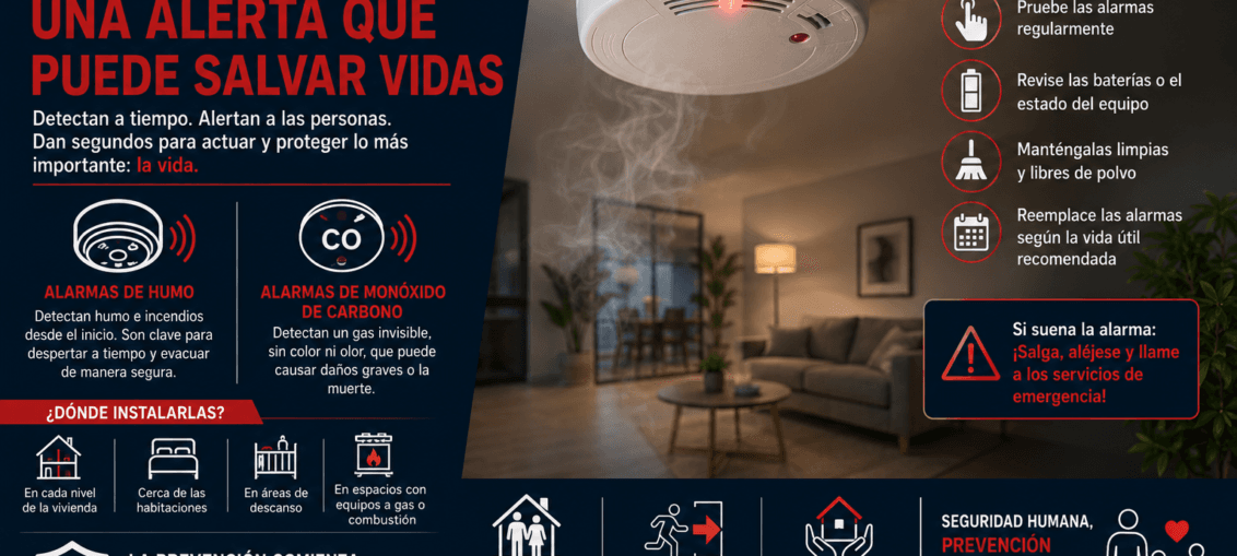 Alarmas de humo y monóxido de carbono: una alerta que puede salvar vidas
