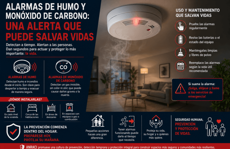 Alarmas de humo y monóxido de carbono: una alerta que puede salvar vidas