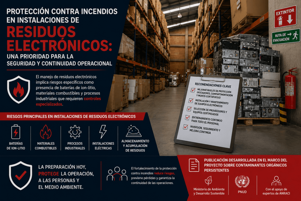 Protección contra incendios en instalaciones de residuos electrónicos: una prioridad para la seguridad y continuidad operacional