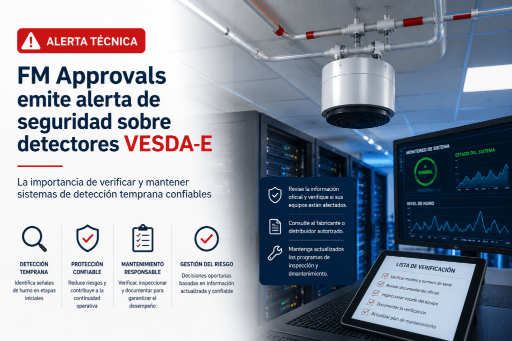 FM Approvals emite alerta de seguridad sobre detectores de humo por aspiración VESDA-E