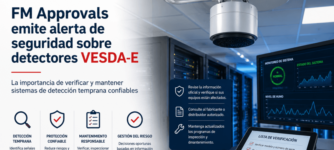 FM Approvals emite alerta de seguridad sobre detectores de humo por aspiración VESDA-E