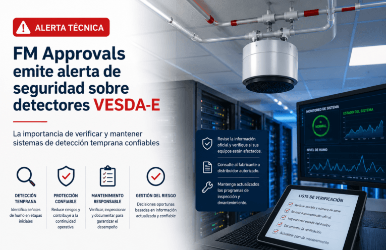 FM Approvals emite alerta de seguridad sobre detectores de humo por aspiración VESDA-E
