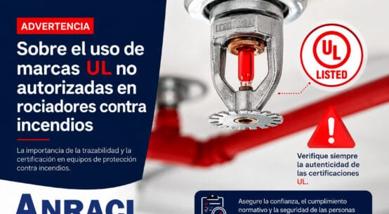 Advertencia sobre el uso de marcas UL no autorizadas en rociadores contra incendios